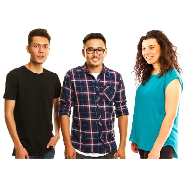 3 people standing together.