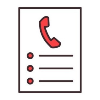 A document showing a phone and some bullet points under it.
