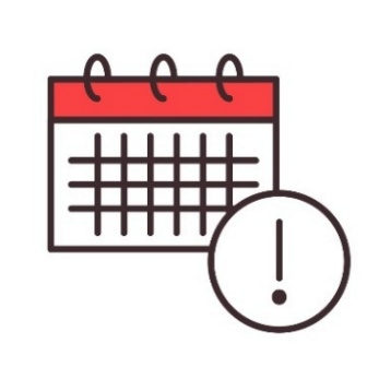 A calendar and an important icon beside it.