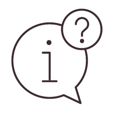 An information icon and a question mark icon above it.